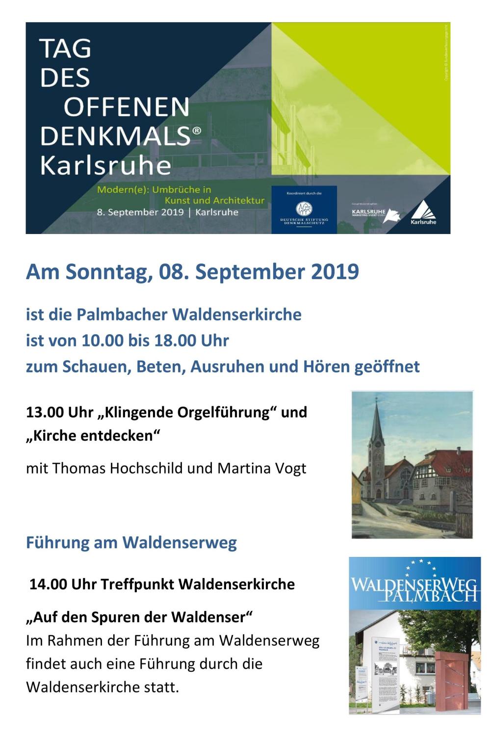 Denkmal-Tag in Palmbach am 08.09.2019