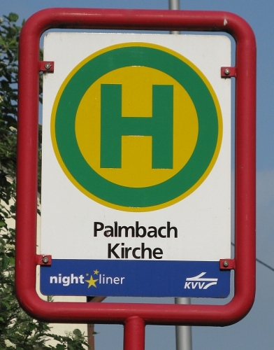 Bushaltestelle Palmbach Kirche